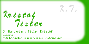 kristof tisler business card